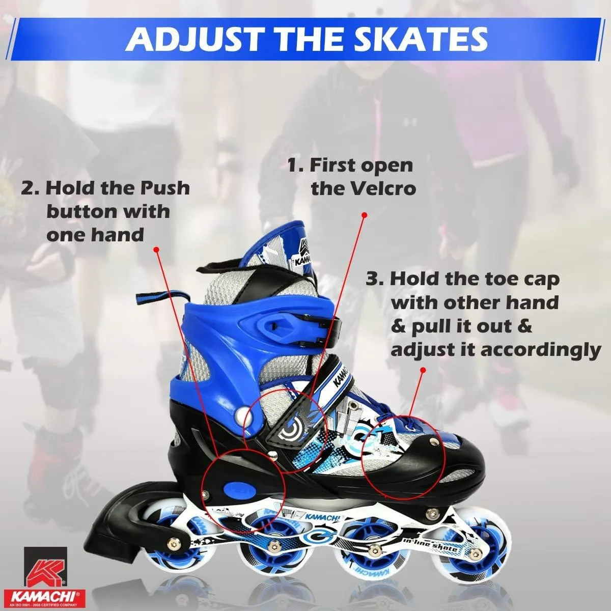 Kamachi Aluminium Body High Quality In-Line Skates Adjustable