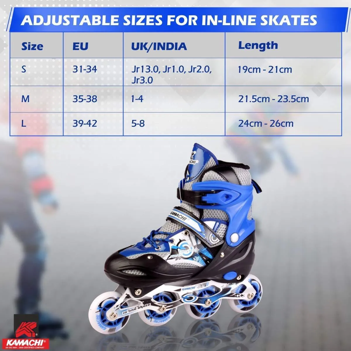 Kamachi Aluminium Body High Quality In-Line Skates Adjustable