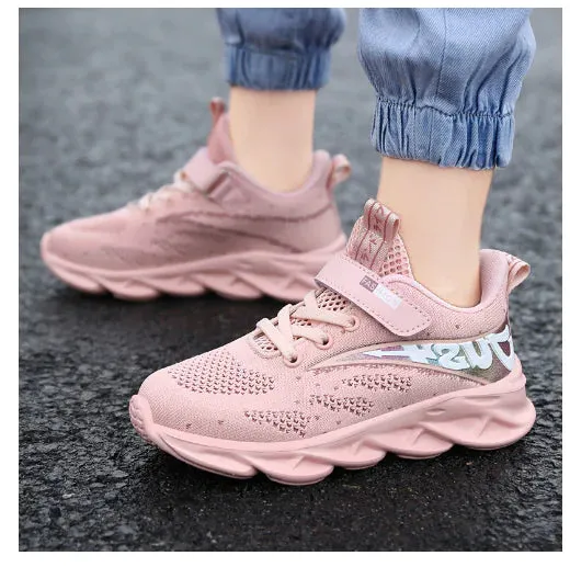 Lace-Up Girls Breathable Running Shoes