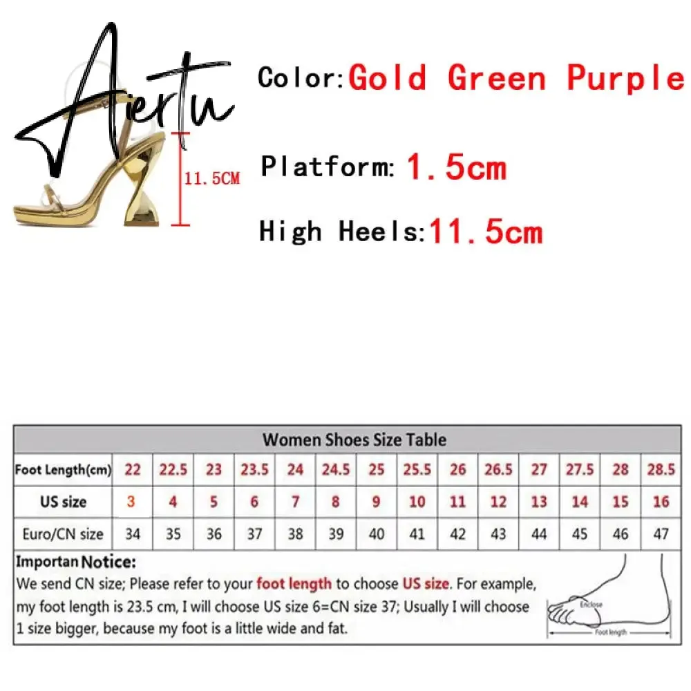 Ladies Elegant Purple Strange High Heels Waterproof Platform Sandals For Women Design Summer Party Dress Chunky Shoes