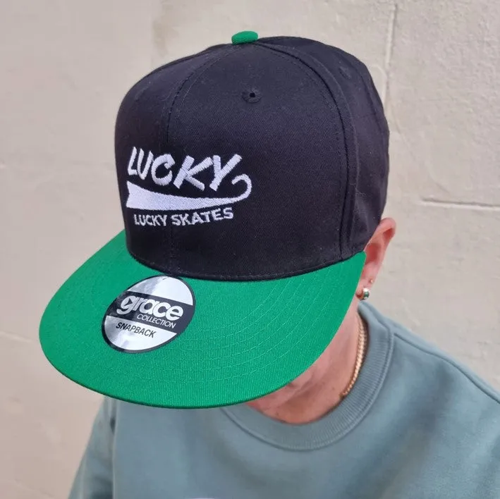 Lucky Skates Green Black Snapback Cap