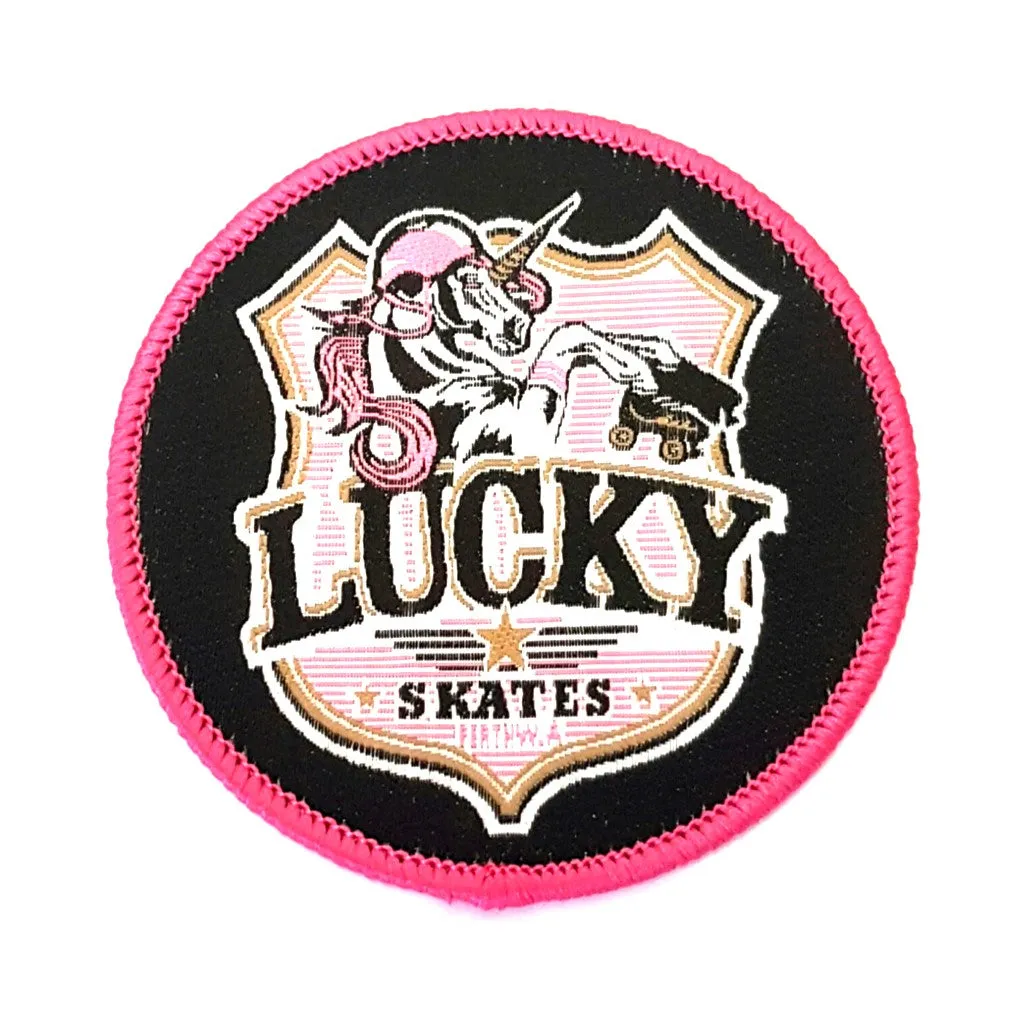 Lucky Skates Round Unicorn Patch