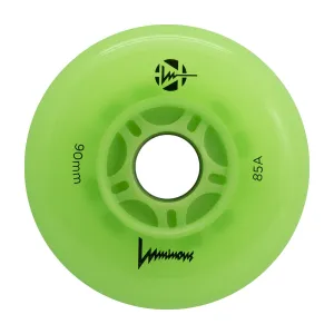 Luminous LED Inline Wheels 90mm/85a - Green Apple Glow -Sold by the Single Wheel