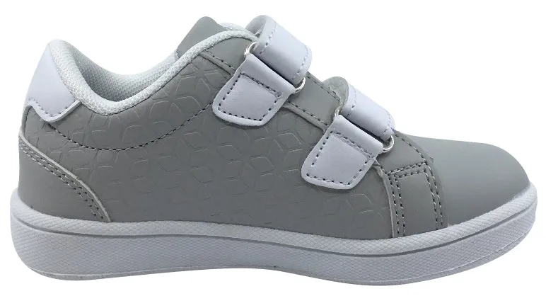 My Brooklyn The Original Boy's and Girl's Sneaker in Grey with White Double Straps