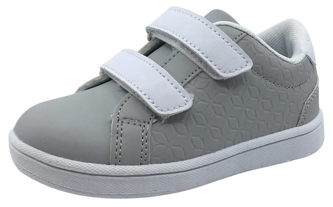 My Brooklyn The Original Boy's and Girl's Sneaker in Grey with White Double Straps