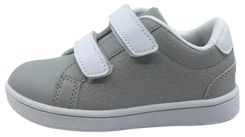 My Brooklyn The Original Boy's and Girl's Sneaker in Grey with White Double Straps