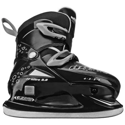 Open Box - Lake Placid Nitro Adjustable Ice Skate Black - M (1-4)