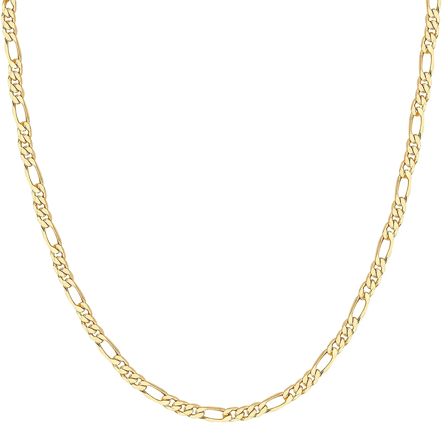 PAVOI 14K Gold Plated Curb Paperclip Box Sphere Bead Snake and Figaro Chain Adjustable Necklace