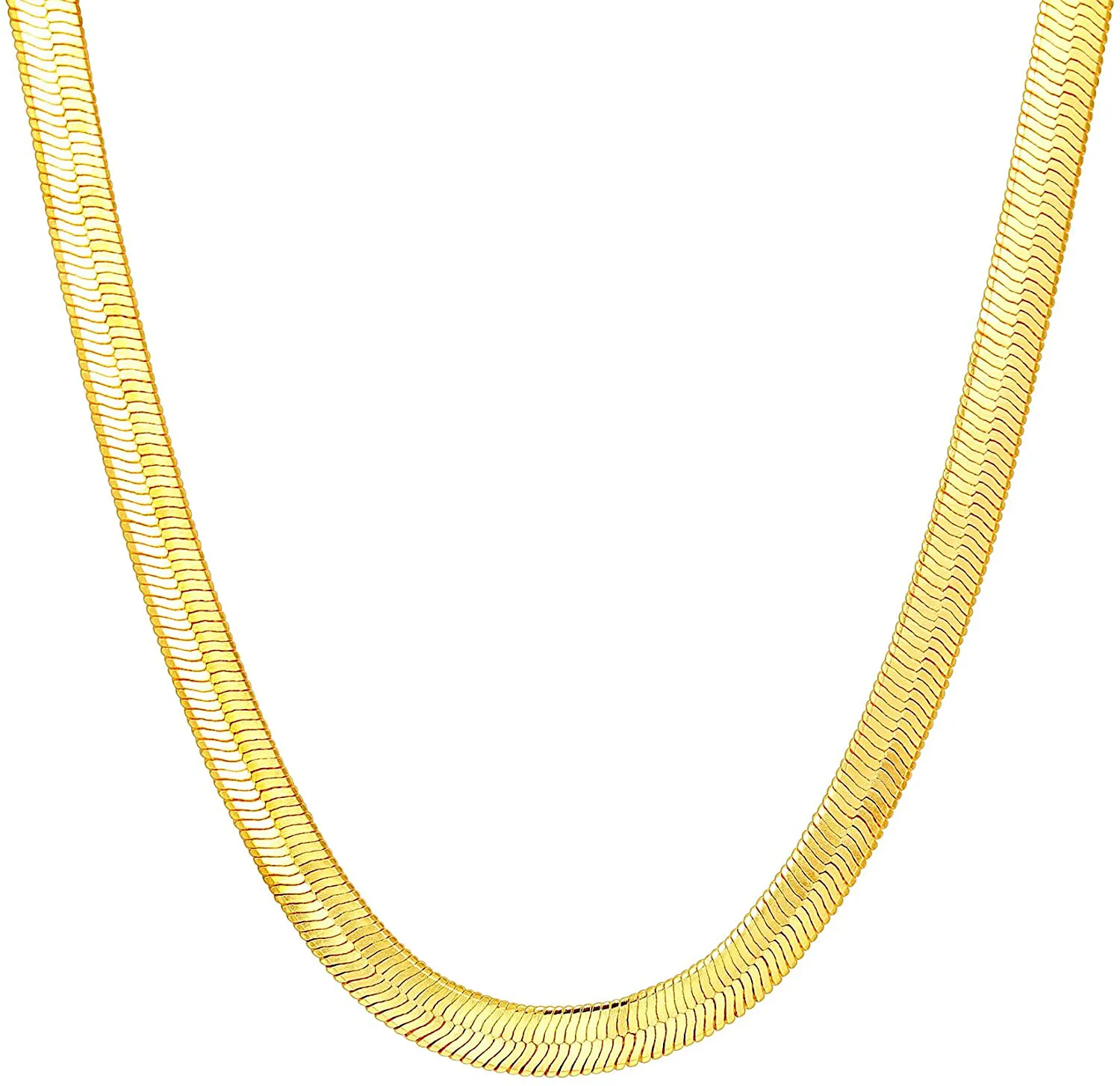 PAVOI 14K Gold Plated Curb Paperclip Box Sphere Bead Snake and Figaro Chain Adjustable Necklace