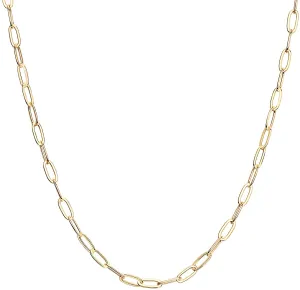 PAVOI 14K Gold Plated Curb Paperclip Box Sphere Bead Snake and Figaro Chain Adjustable Necklace