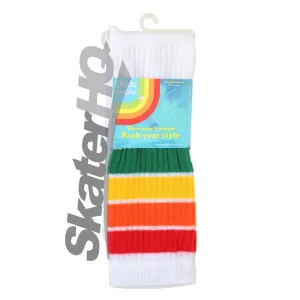 Pride YOLO 22 Tube Knee-High Socks - Wide Rainbow