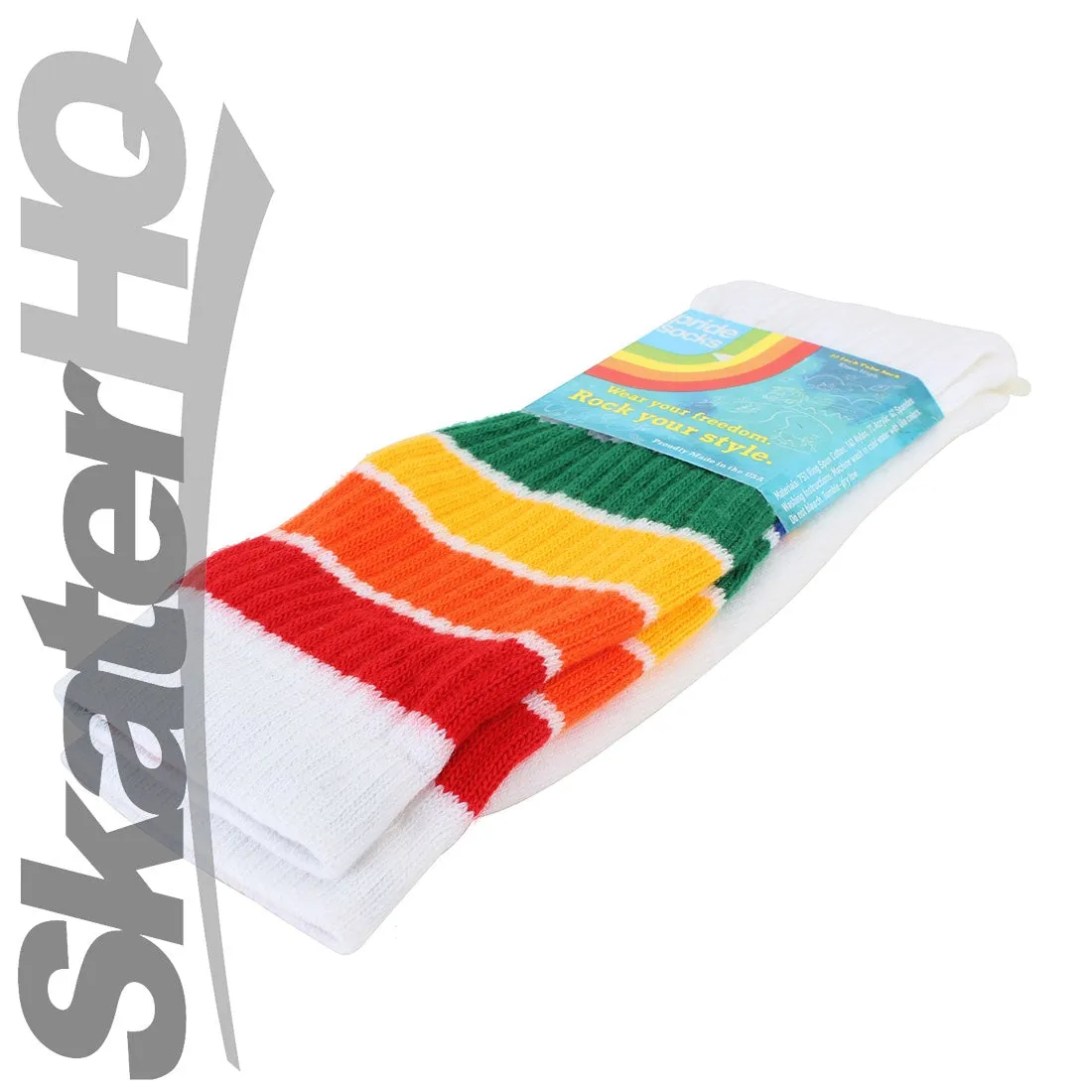 Pride YOLO 22 Tube Knee-High Socks - Wide Rainbow