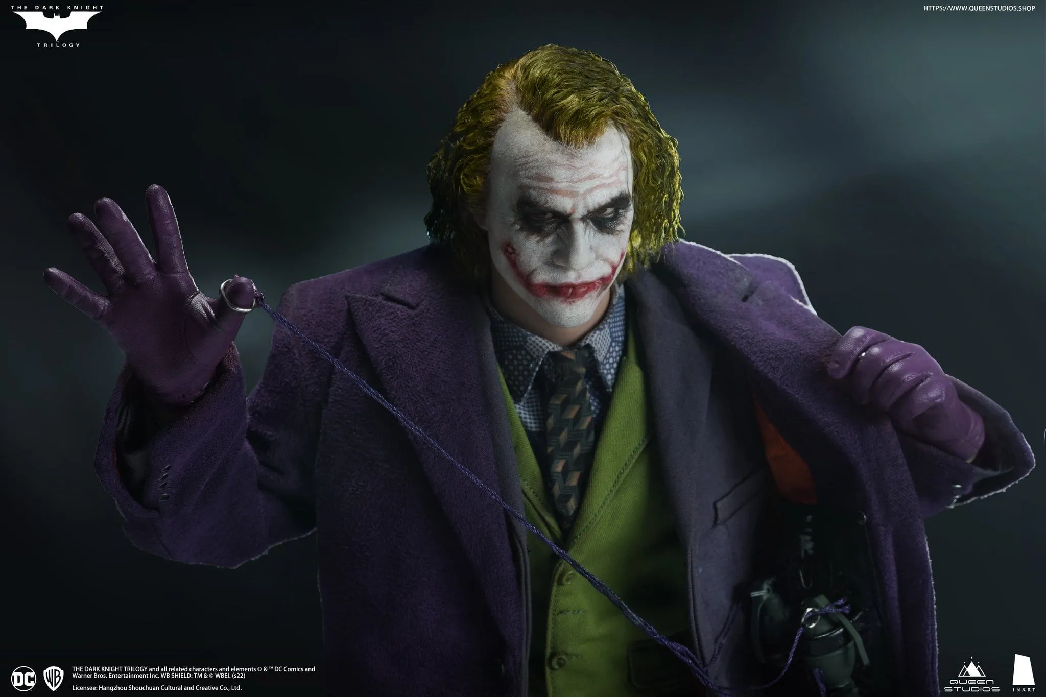 Queen Studio x InArt 1/6 The Dark Knight Joker Deluxe Edition Sixth Scale Figure 2 Figure Set Pt A001D1 (Rooted Hair)