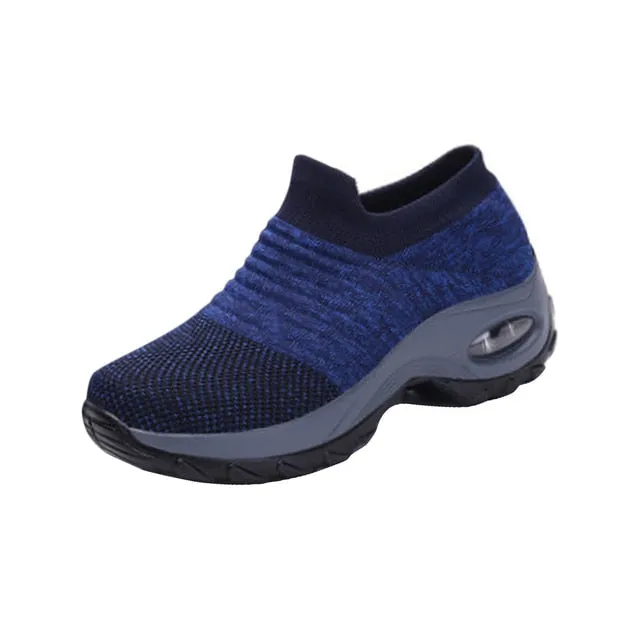 Running Sneakers Fashion Breathable Mesh Casual Shoes Platform Sneakers Men Platform Slip-On Sneakers Walking  Women Shoes