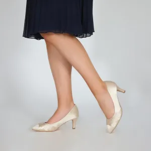 Sally Champagne Satin Heel | Perfect Bridal Company