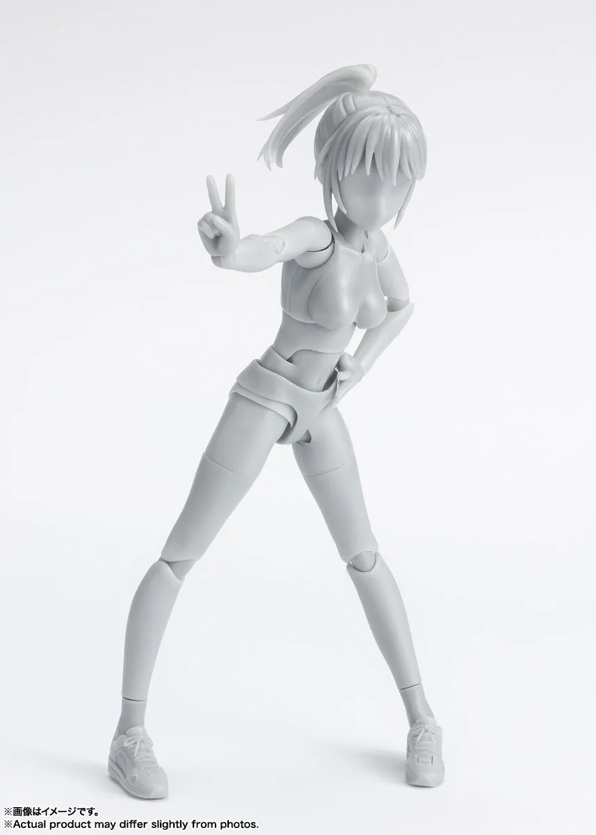 S.H. Figuarts Woman Girl Female Body Chan (School Life Edition DX Set) Gray Action Figure