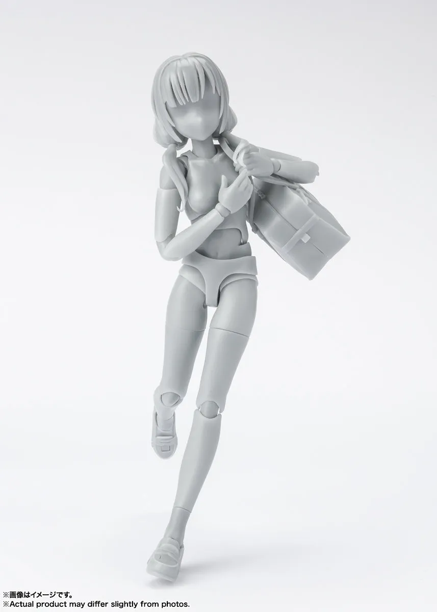 S.H. Figuarts Woman Girl Female Body Chan (School Life Edition DX Set) Gray Action Figure