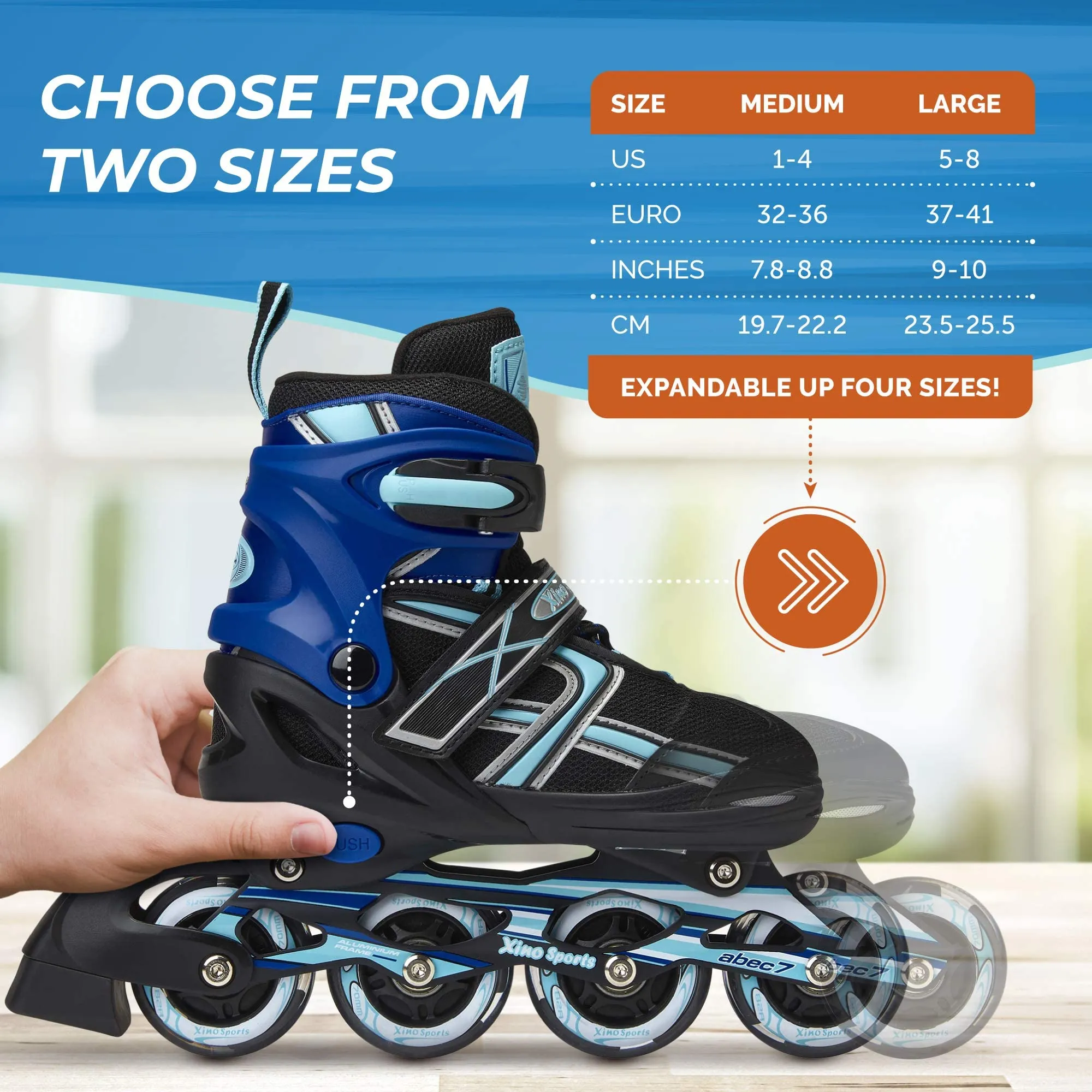 Skates For Kids | Adjustable Girls & Boys Inline Skates