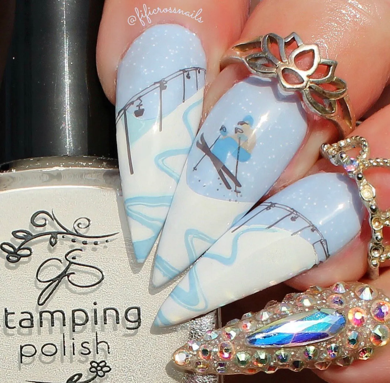 Sporty Winter (CjS-179) Steel Layered Nail Art Stamping Plate