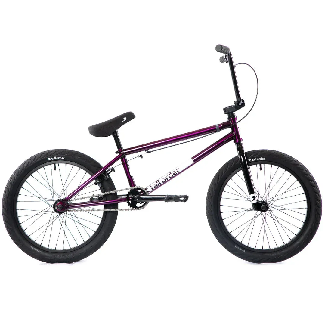 Tall Order Pro 20.85″ Complete BMX Bike - Gloss Translucent Purple/Black Parts