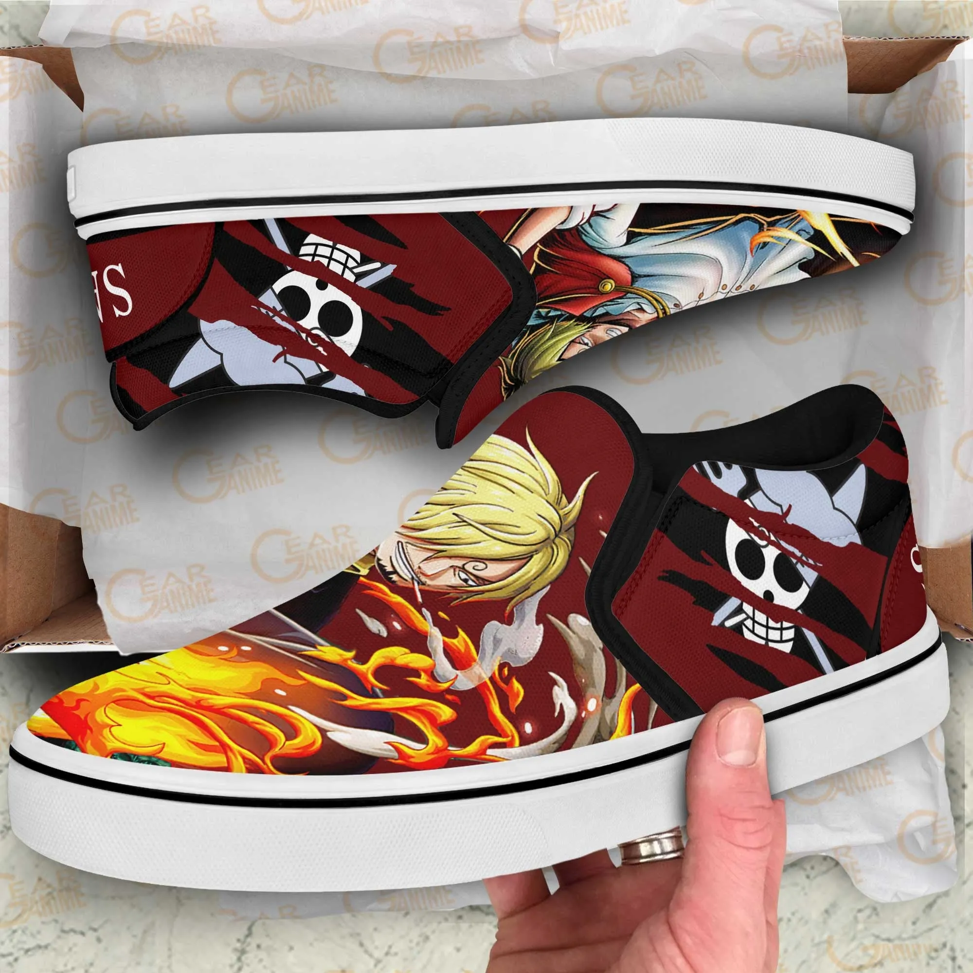 Vinsmoke Sanji Slip On Sneakers OP Custom Anime Shoes