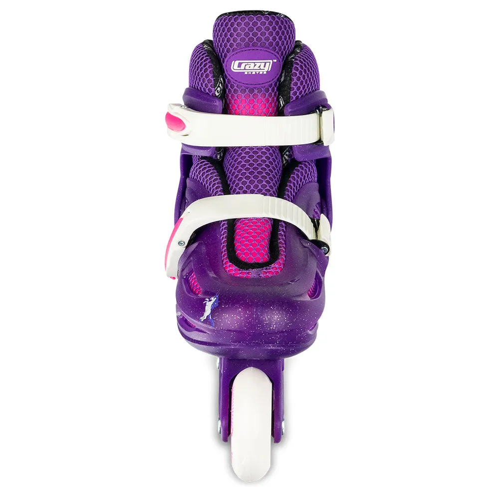 Warehouse Deal | 148 Purple Glitter - Size Adjustable Inline Skates