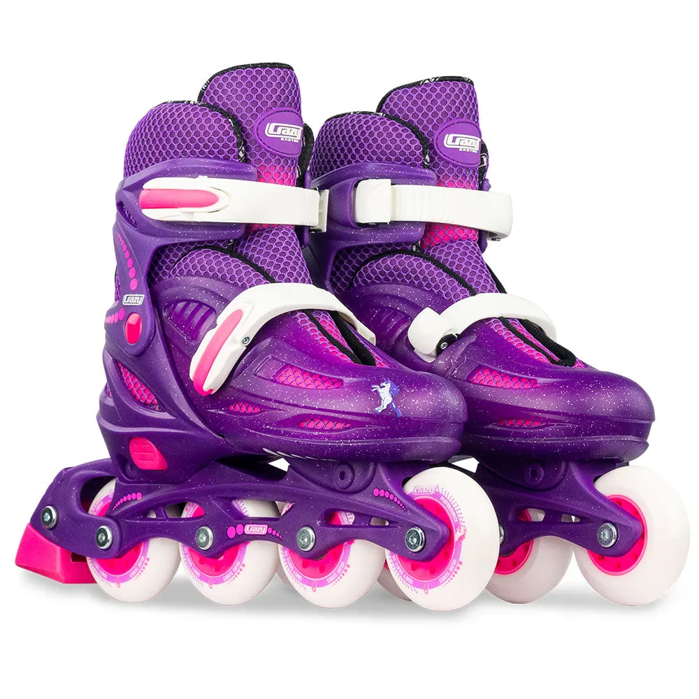 Warehouse Deal | 148 Purple Glitter - Size Adjustable Inline Skates