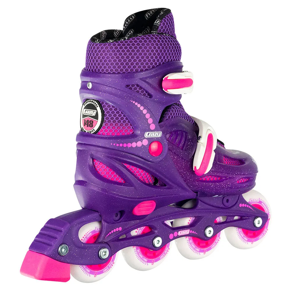 Warehouse Deal | 148 Purple Glitter - Size Adjustable Inline Skates