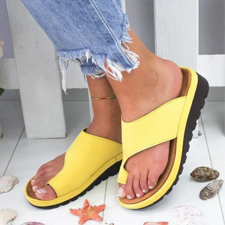 Wenkouban Women Sandals Casual Flip-flops Summer Shoes Woman Wedges Sandals Platform Heels Sandalias Mujer Big Toe Foot Correction Shoes