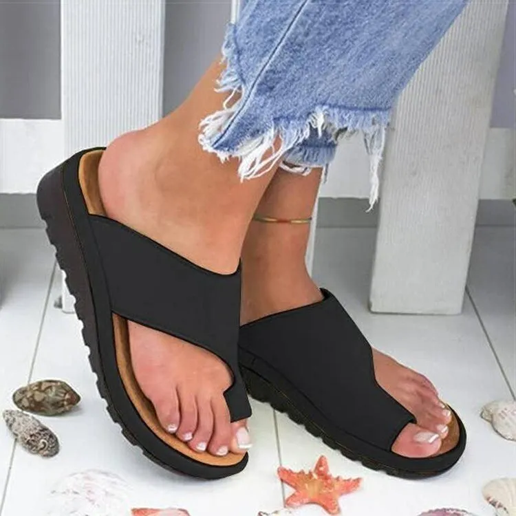 Wenkouban Women Sandals Casual Flip-flops Summer Shoes Woman Wedges Sandals Platform Heels Sandalias Mujer Big Toe Foot Correction Shoes