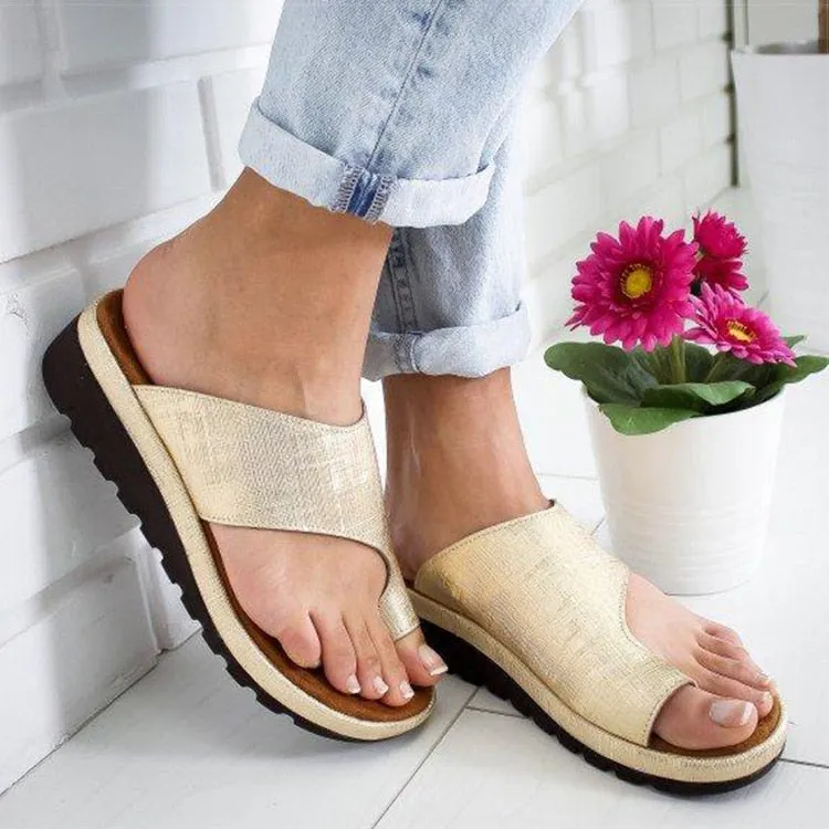 Wenkouban Women Sandals Casual Flip-flops Summer Shoes Woman Wedges Sandals Platform Heels Sandalias Mujer Big Toe Foot Correction Shoes