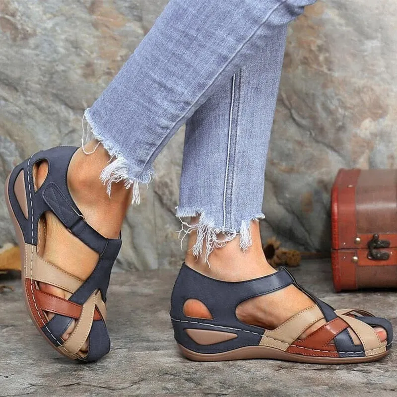 Wenkouban Women Sandals Mix Color Heels Sandals Summer Shoes Woman Gladiator Wedges Chaussures Femme Casual Sandalias Mujer Platform Shoes