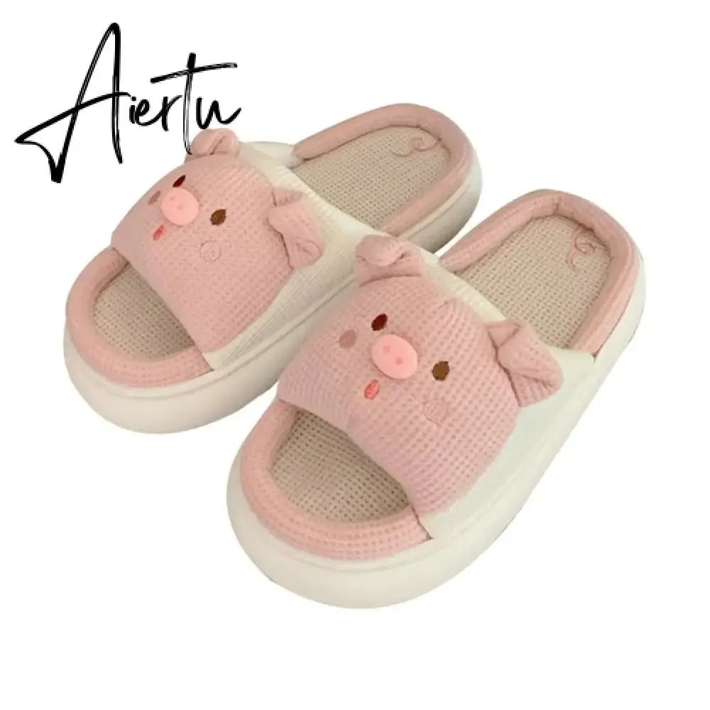 Women Cow Slippers Cute Cartoon Soft Cloud Platform Indoor Shoes Summer Female Home Slides Thick Sole Sandals Male House Slipper