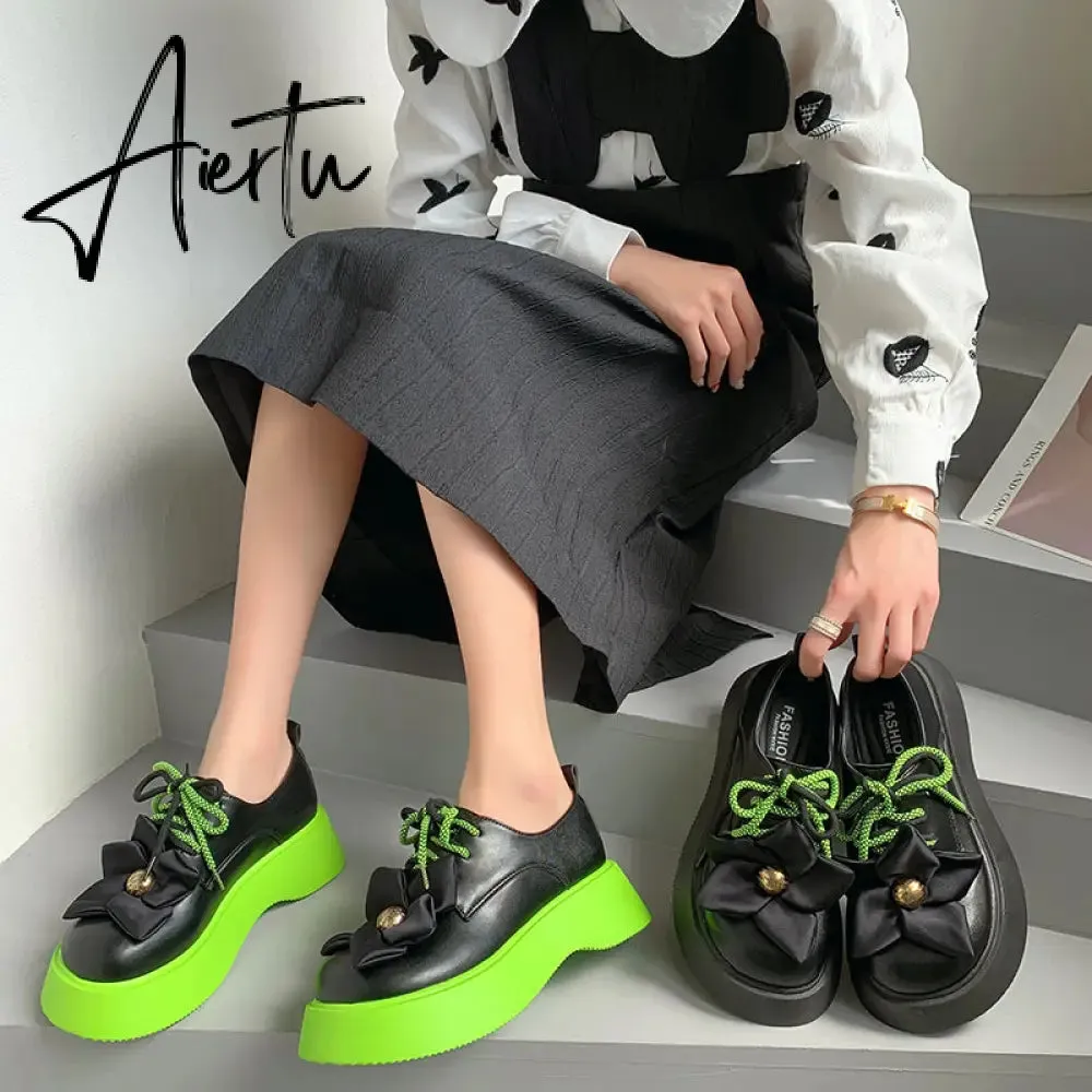 Womens Flowers Round Toe Gothic Punk Platform Wedge Heel Pumps Shoes Creepers Japanese Harajuku Dark