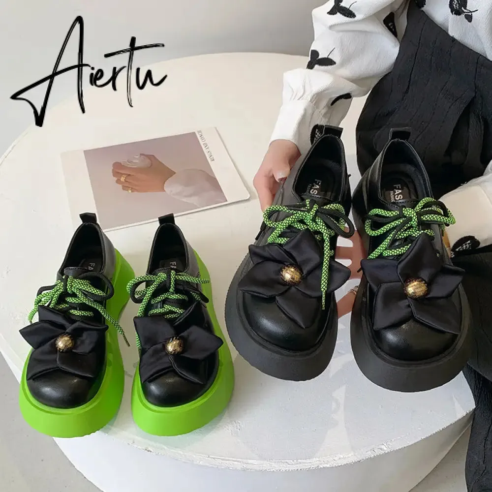 Womens Flowers Round Toe Gothic Punk Platform Wedge Heel Pumps Shoes Creepers Japanese Harajuku Dark