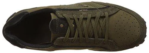 Woodland Men's Olive Green Leather Sneakers - 8 UK/India (42 EU)