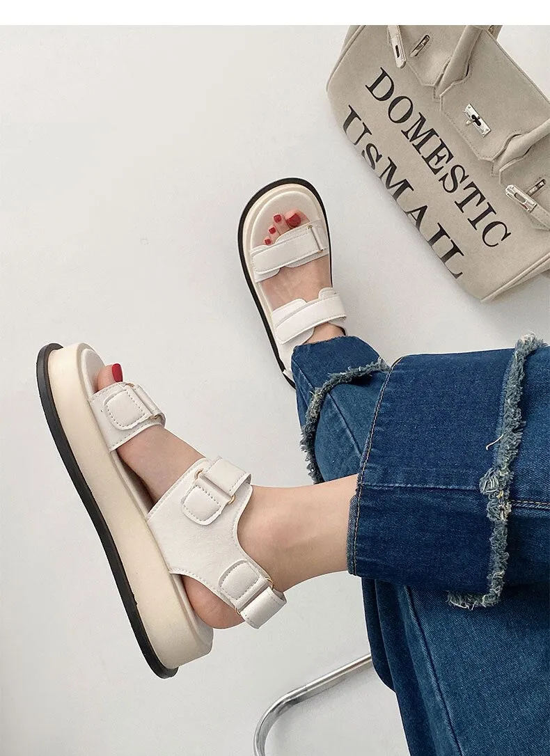 xiangtuibao Designer Brand Trend Summer Women Sandals Platform Shoes Beach Casual Shoes Female Sandals Thick Sole Flats Shoes Women Sandals