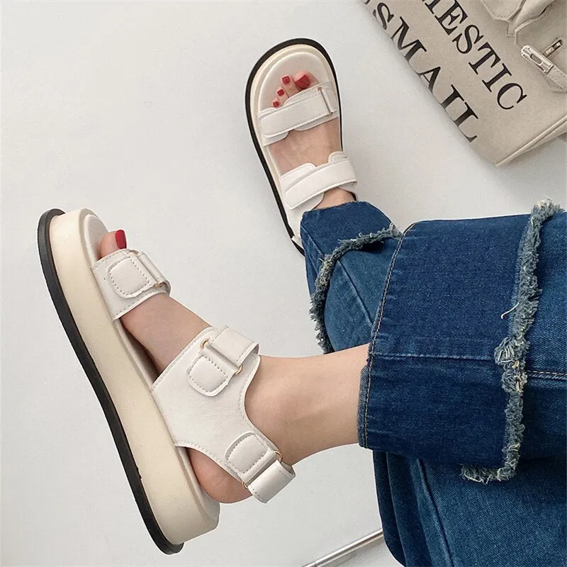 xiangtuibao Designer Brand Trend Summer Women Sandals Platform Shoes Beach Casual Shoes Female Sandals Thick Sole Flats Shoes Women Sandals