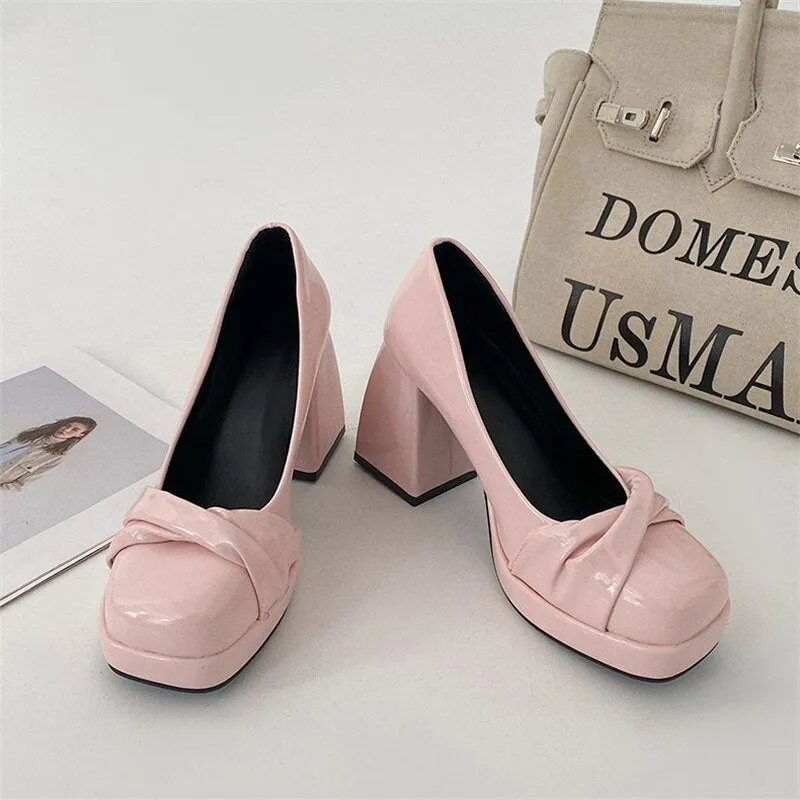 xiangtuibao Mary Janes Woman Leather Pumps Casual Shoes For Women  Heeled Shoes Sexy High Heels Shoes Ladies Elegant Lolita Shoes NEW