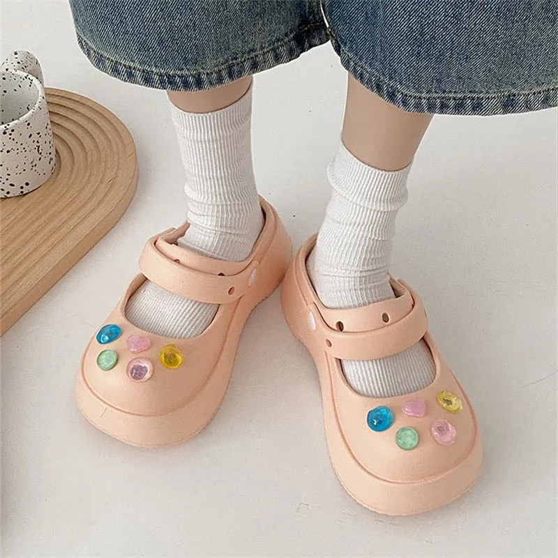 xiangtuibao Summer Sandals Women Shoes Platform Back Strap Casual Shoes Female Beach Sandals Soft Sole EVA Flats Shoes Women Indoor Slippers