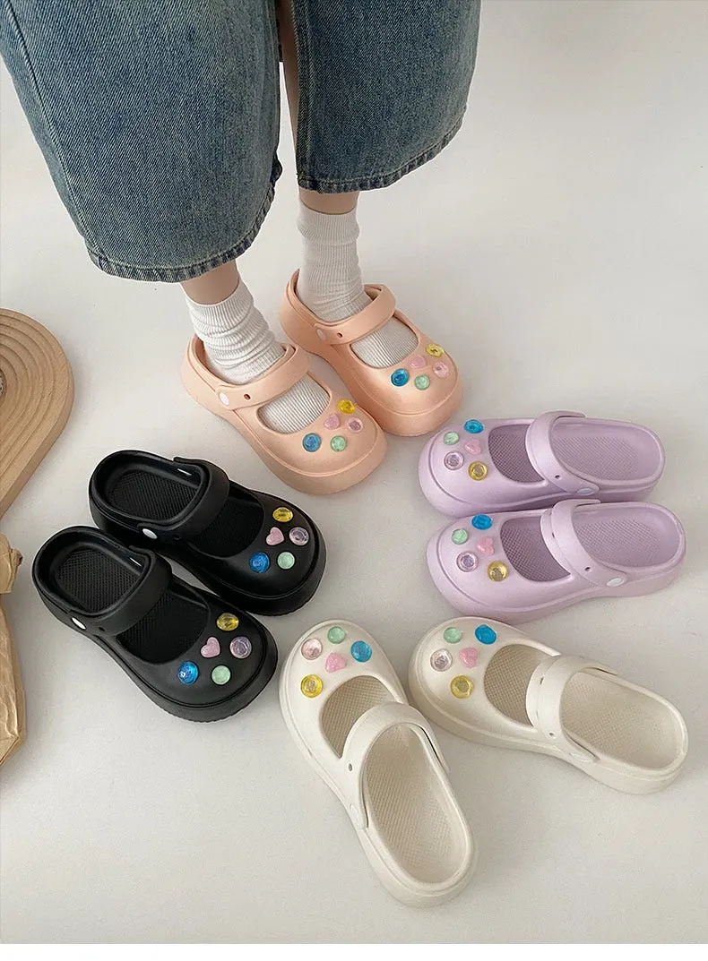 xiangtuibao Summer Sandals Women Shoes Platform Back Strap Casual Shoes Female Beach Sandals Soft Sole EVA Flats Shoes Women Indoor Slippers